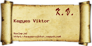 Kegyes Viktor névjegykártya